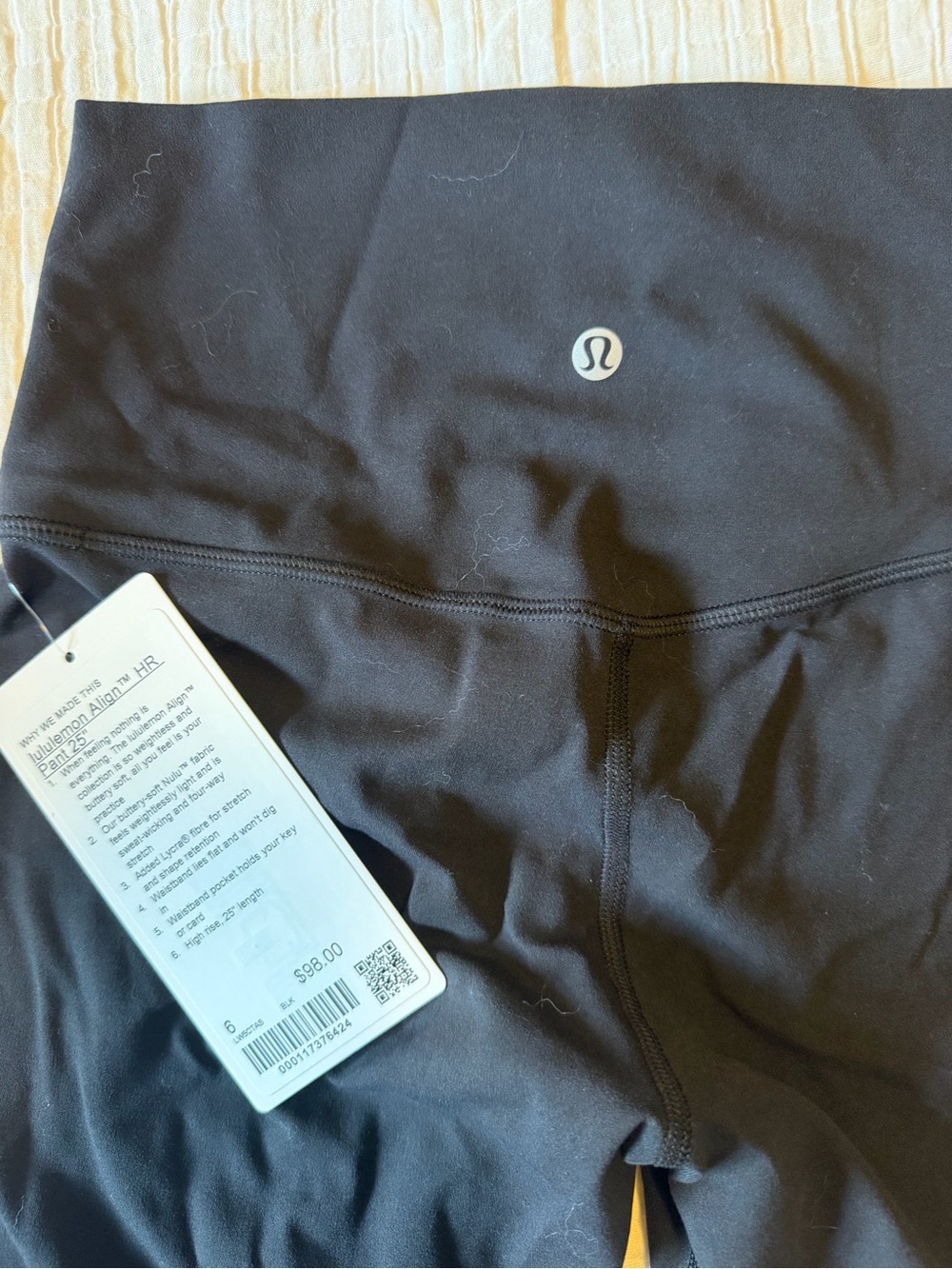 NWT lululemon Align™ High-Rise Pant 25" Black size 6 - Picture 6 of 7
